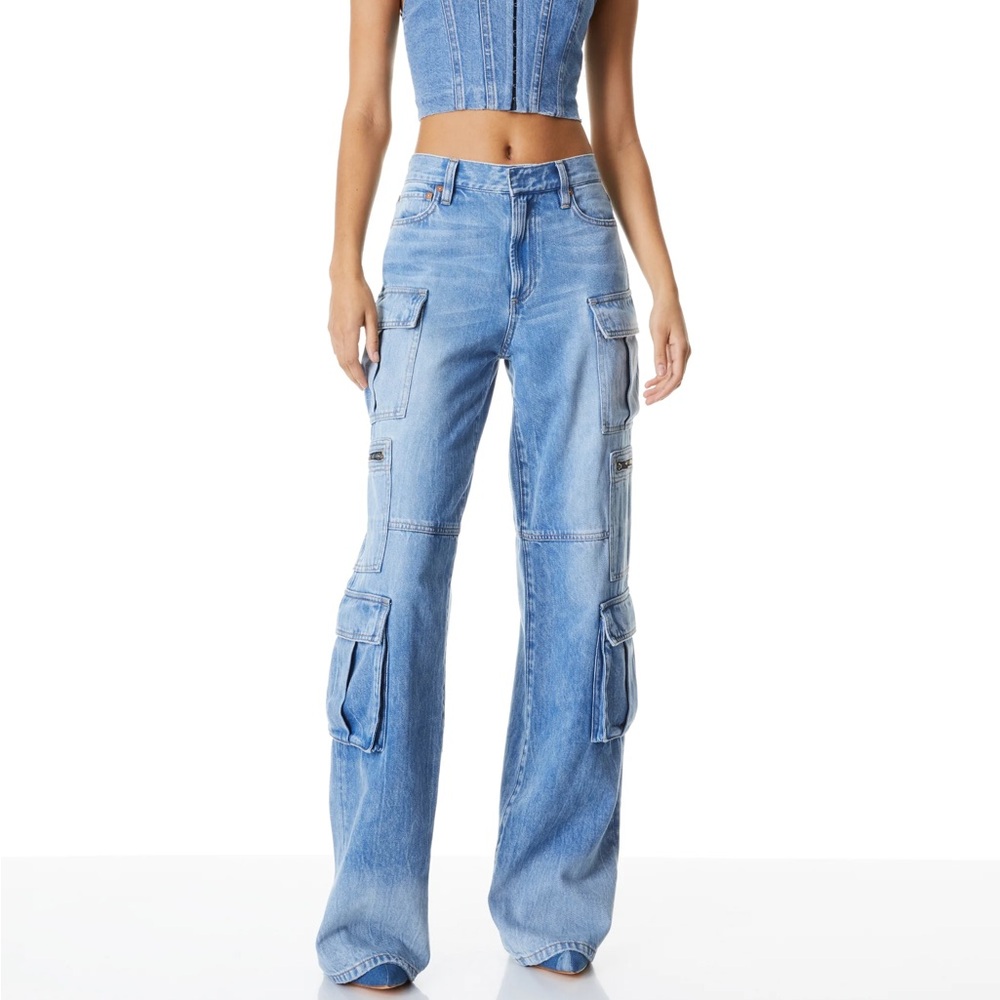 Alice and Olivia Cay Baggy Cargo Jeans